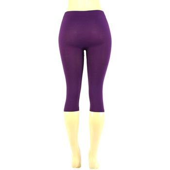 Summer Capri Calf Leggings Tights Workout Yoga Purple