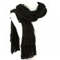 Winter Warm 2ply Soft Knit Puff Layer Scarf Wrap Black