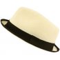 Upturn Brim Summer Vented Fedora Trilby Hat Ivory M/L