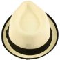 Upturn Brim Summer Vented Fedora Trilby Hat Ivory M/L