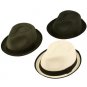 Upturn Brim Summer Vented Fedora Trilby Hat Ivory M/L
