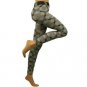 Ladies Funky Swirl Print Fake Jean Full Leggings Stretchy Footless Black Small
