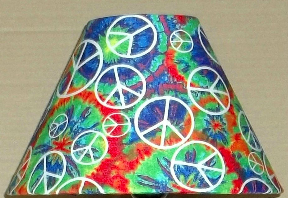 Peace Sign Fabric Lampshade Lamp Shade Pattern Paint Splash 6459