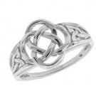 Ladies Celtic Knot Ring 14kt White Gold Polished