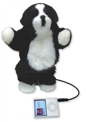 Mi Pet Plush Black & White Puppy Dancing MP3 Speaker-NIB! Too Cute & Funny!