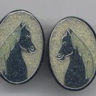 Inlayed HORSE Earrings-Beautiful-Hand Made Studs