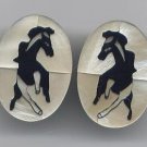 MOP HORSE Earrings-Beautiful-Hand Made Studs