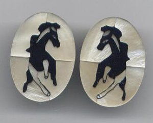 MOP HORSE Earrings-Beautiful-Hand Made Studs