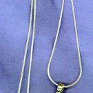 Sterling Silver CAT w/Onyx Crystal Pendant! 16" Chain