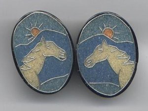 HORSE Earrings-Handmade-Inlay! Studs