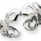 Open Heart Toe Ring of 14k White Gold New!
