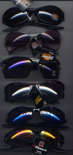 6 Pairs Very COOL Wrap SUNGLASSES for Him! NEW