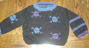 Baby Goth Hand Knit Sweater! Sz 18-24 Months-Cool!