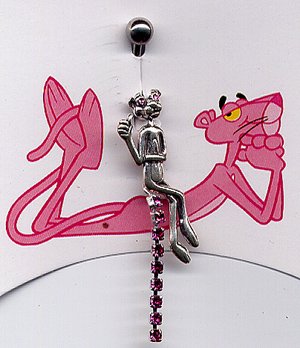 PINK PANTHER Navel-Belly Jewel! Pink Crystal Tail!