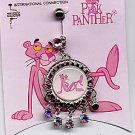 PINK PANTHER Navel-Belly Jewel! w Dangling Gems!