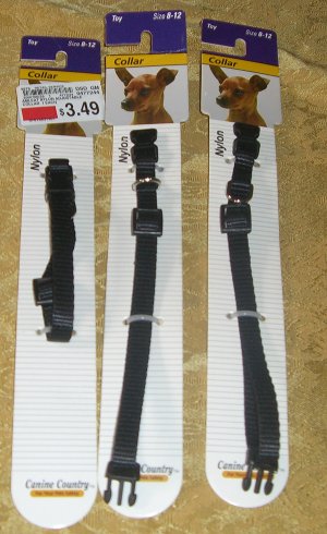 3 Dog Collars for Toy Breed Dogs 8"-12" Neck NEW!