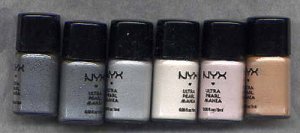 6 NYX Shimmer Powders for Eyes, Lips & Cheeks
