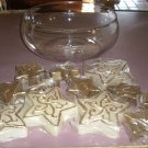 Floating Candles set w/ Gold Trimmed Bowl & 12 Candles-Beautiful Holiday Display
