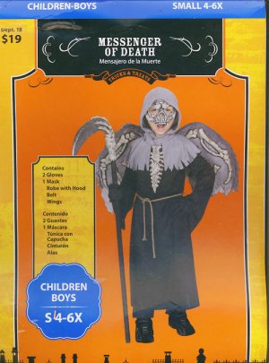 MESSANGER of DEATH Costume  EEK! Boys S 4-6X Brand New! $19.00