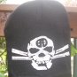 Black Knit Watch Cap w/ Screen Printed SKULL