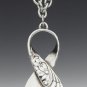 Awareness Ribbon Pendant Necklace w/ Chain by Silver Spoon Jewelry-FABULOUS !