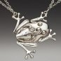 TREE FROG Pendant Necklace w/ Chain by Silver Spoon Jewelry-FABULOUS !
