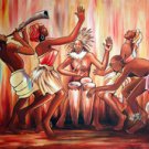 African Wedding Oil on Canvas