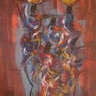 Maasai Ladies Gathering Oil on Canvas