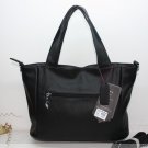Wild black litchi profile fashion Korean version of Messenger Dual-shoulder woman bag