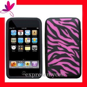 New  GEL Case Cover APPLE ipod Touch 2nd 3rd Generation ~ HOT PINK ZEBRA