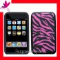 New  GEL Case Cover APPLE ipod Touch 2nd 3rd Generation ~ HOT PINK ZEBRA