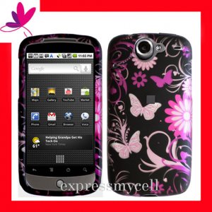 NEW Hard Case Cover for HTC GOOGLE NEXUS ONE 1 ~ MIDNIGHT FORAL & BUTTERFLY