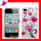 new Premium Hard CASE COVER for APPLE iphone 4 4th Generation 4GS ~ PINK FLOWER