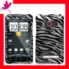new Premium Hard CASE COVER for HTC EVO 4G ~ 2D SILVER ZEBRA