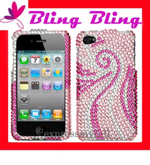 new Premium BLING BLING CASE COVER for APPLE iphone 4 4th Generation ~ DIAMOND PINK SWIVEL