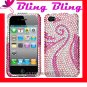 new Premium BLING BLING CASE COVER for APPLE iphone 4 4th Generation ~ DIAMOND PINK SWIVEL