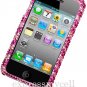 Premium BLING BLING CASE COVER for APPLE iphone 4 4th Generation 4GS ~ DIAMOND PINK & SILVER ZEBRA