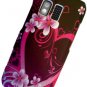 STRAIGHT TALK  &  NET 10 Premium RUBBERIZED COATING Case Cover Samsung R451C R451 ~ PINK HEART