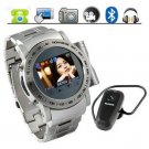 1.3" touch screen Quadband Watch CellPhone W980 with Steel house and Camera