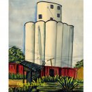 Grain Elevator II (22" H x 18" W, Grand; Giclee Print of Watercolor Painting)