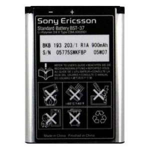 Sony Ericsson BST-37 Cell Phone Battery - BST37  Lithium Polymer (Li-Polymer) - 900mAh - 3.6V DC
