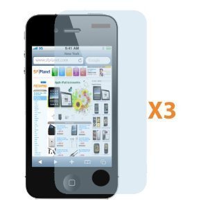 Fosmon Transparent Clear Screen Protector for iPhone 4 4G HD with Cloth - 3 Pack FREE SHIPPING!
