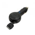 Rubberized Retractable Car Charger for Apple iPhone 3 3g 3gs 4 4g (Black) FREE SHIPPING!