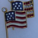 Double America Flags Brooche