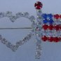 I Love America Flag Brooche