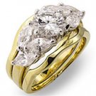 Brass, Two-Tone, AAA Grade CZ, Round, Clear Ring Size 8 (272)