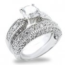 Brass, Rhodium, AAA Grade CZ, Clear Ring Size 10