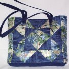 Blue Quilted Diaper Tote Bag