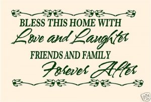 Bless This House Vinyl Wall  Words Sticky Words Daisiy