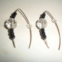 Crystal & Black Glass Bead Earrings